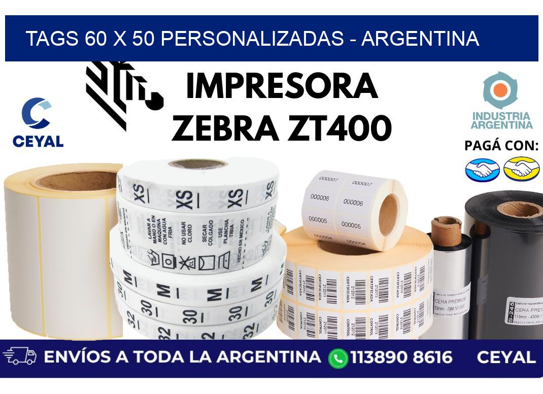 tags 60 x 50 personalizadas - Argentina