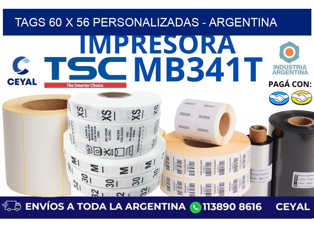 tags 60 x 56 personalizadas – Argentina