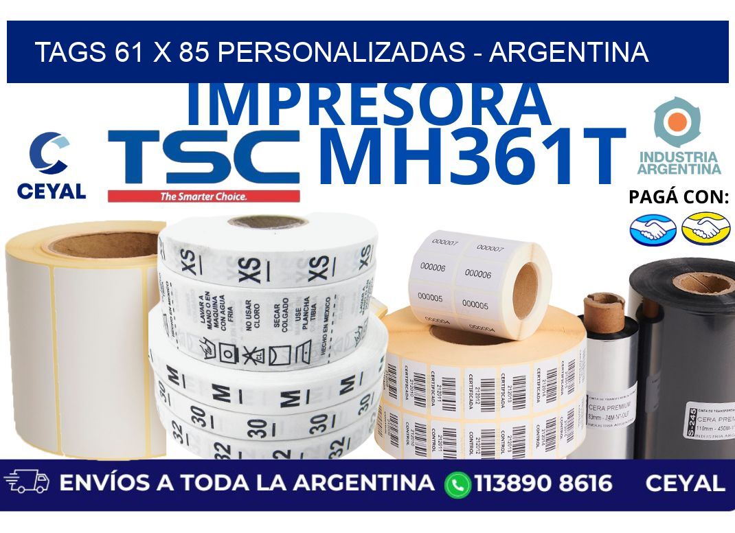 tags 61 x 85 personalizadas - Argentina