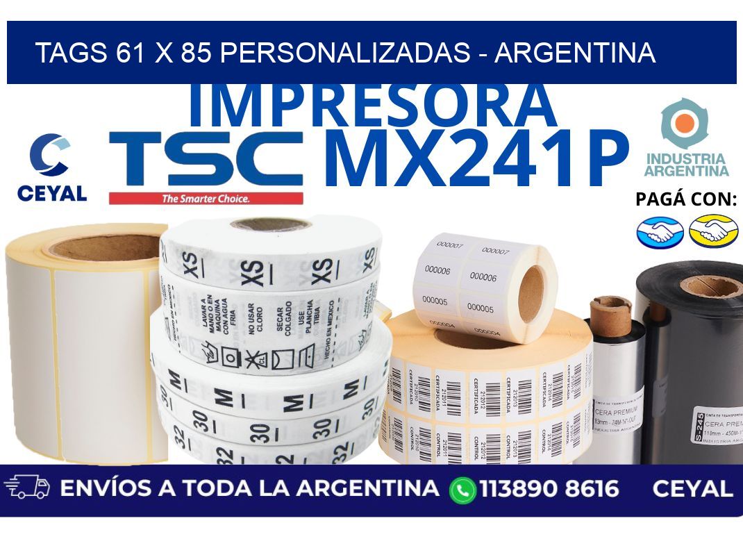 tags 61 x 85 personalizadas - Argentina