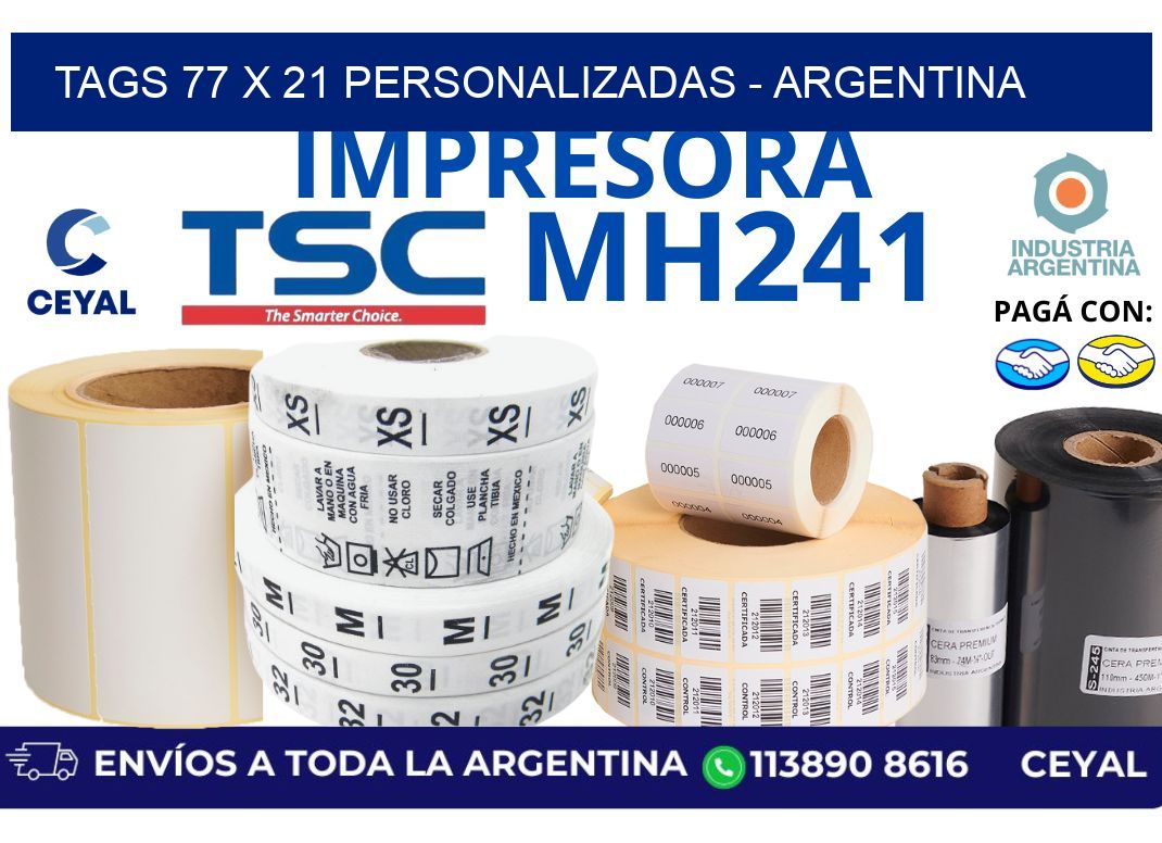 tags 77 x 21 personalizadas - Argentina