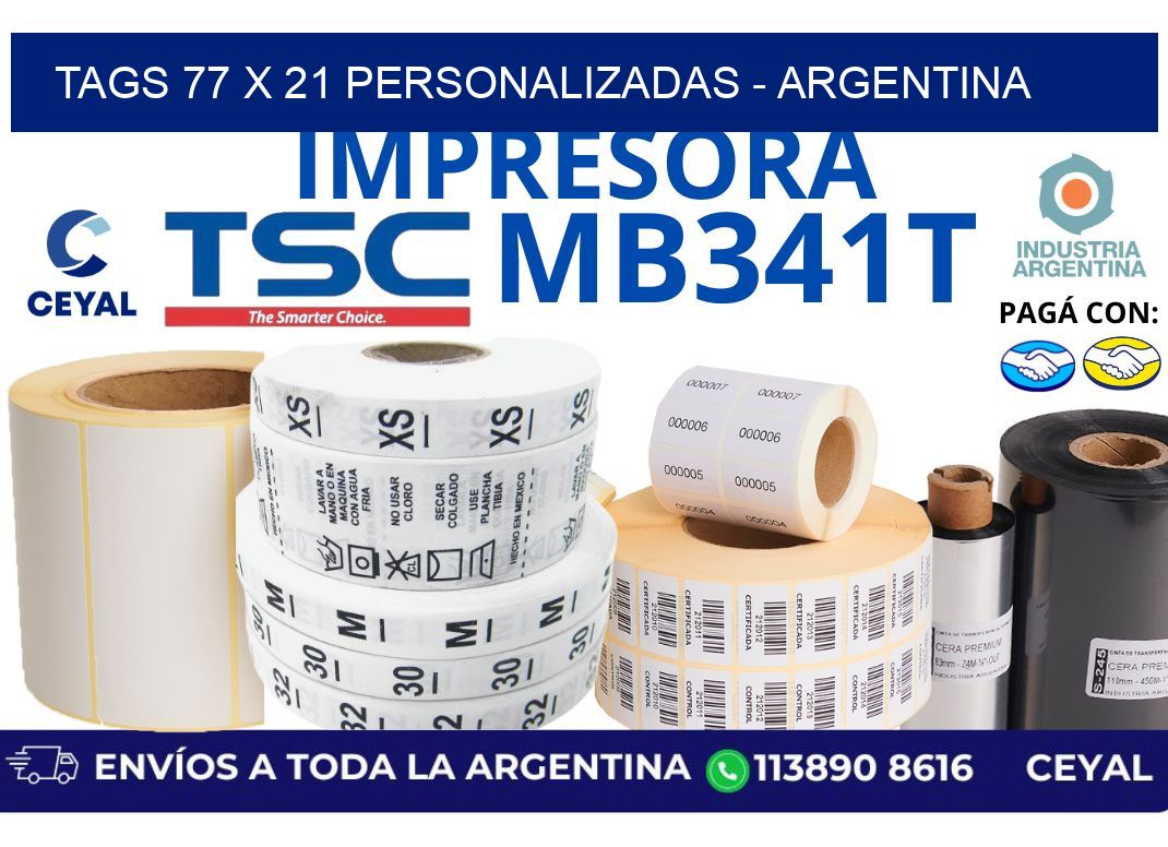 tags 77 x 21 personalizadas - Argentina