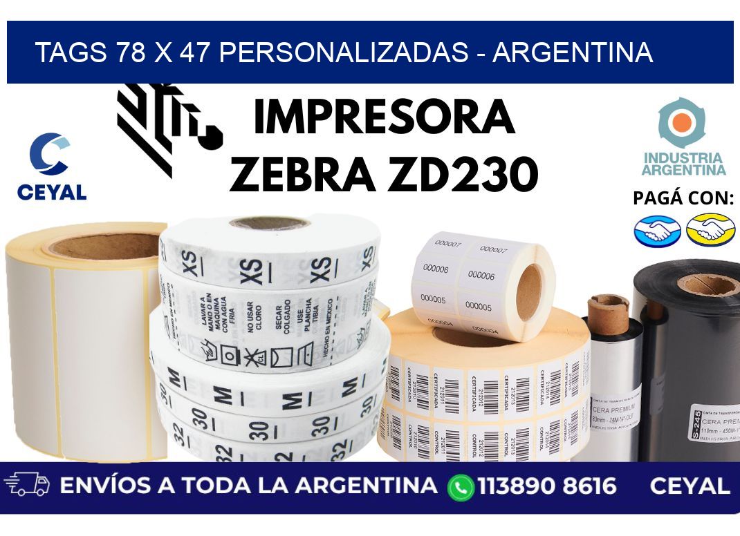 tags 78 x 47 personalizadas - Argentina