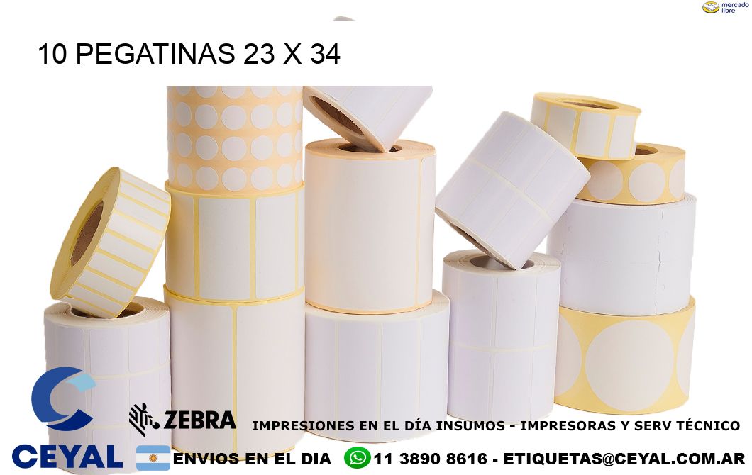 10 PEGATINAS 23 x 34
