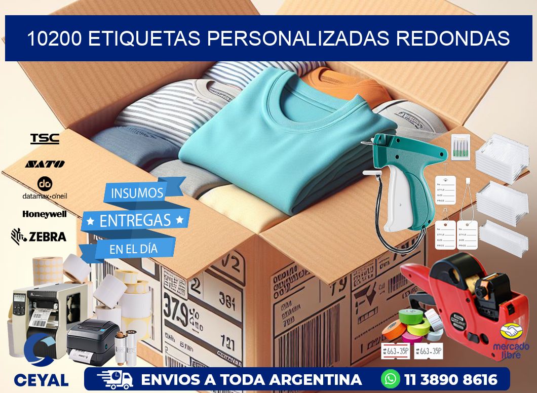 10200 Etiquetas personalizadas redondas
