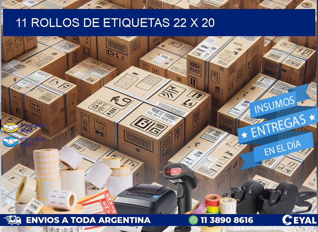 11 ROLLOS DE ETIQUETAS 22 x 20