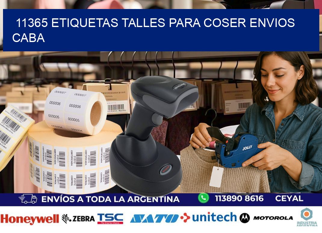11365 ETIQUETAS TALLES PARA COSER ENVIOS CABA