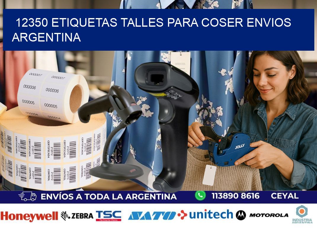 12350 ETIQUETAS TALLES PARA COSER ENVIOS ARGENTINA