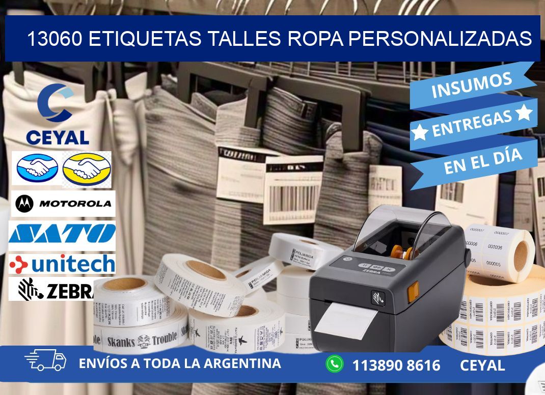 13060 ETIQUETAS TALLES ROPA PERSONALIZADAS