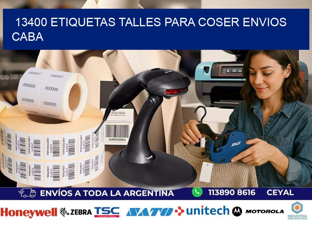 13400 ETIQUETAS TALLES PARA COSER ENVIOS CABA
