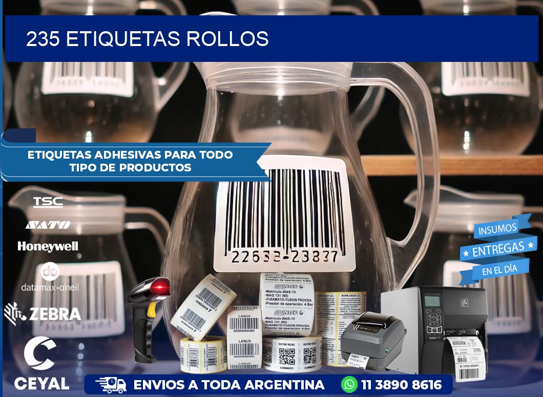 235 etiquetas rollos