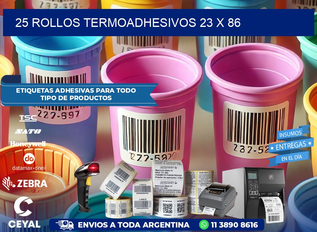 25 ROLLOS TERMOADHESIVOS 23 x 86
