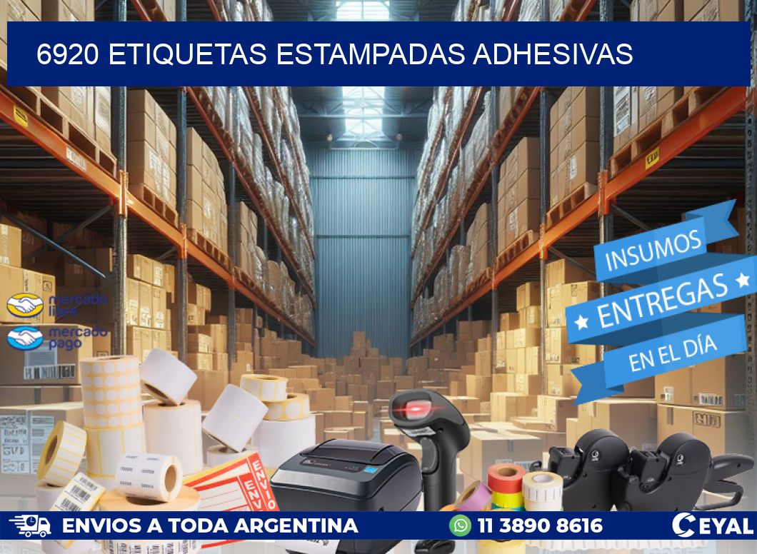 6920 etiquetas estampadas adhesivas