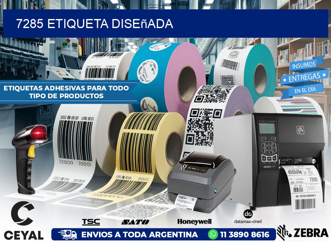 7285 etiqueta diseñada