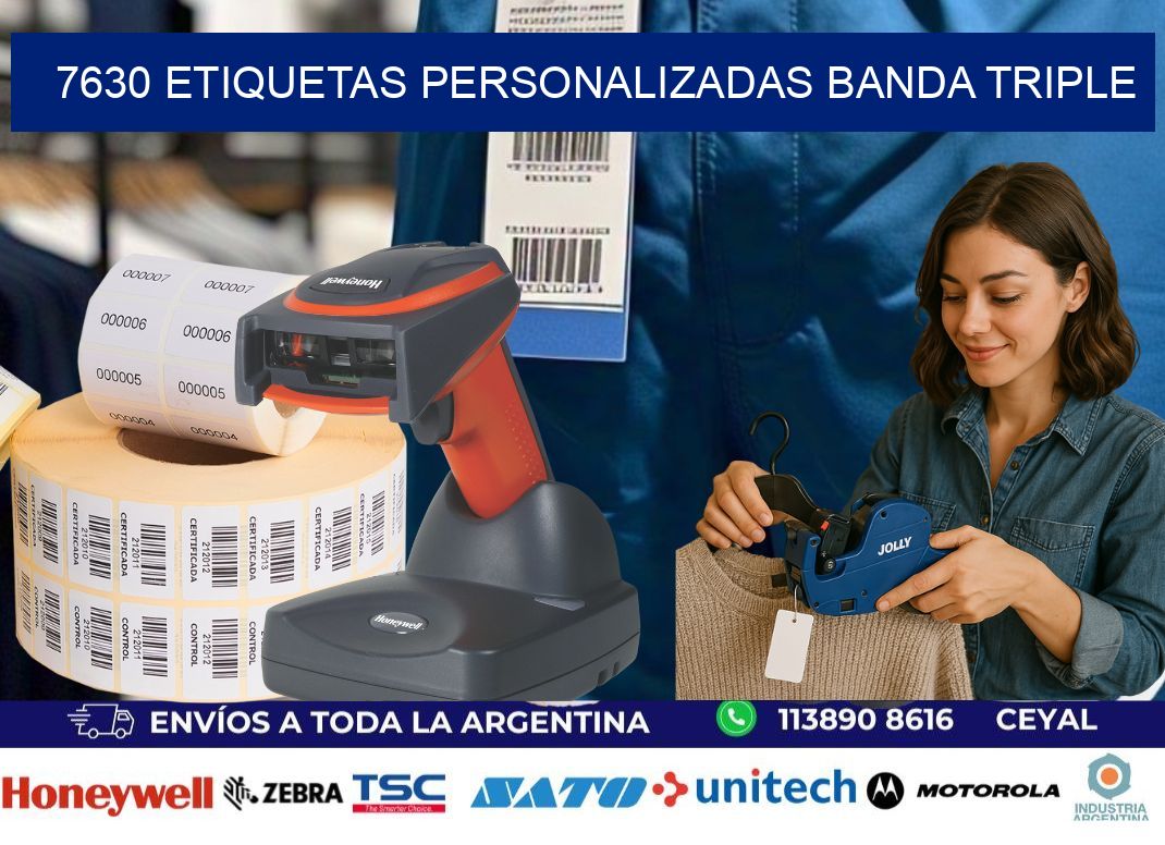 7630 Etiquetas personalizadas banda triple