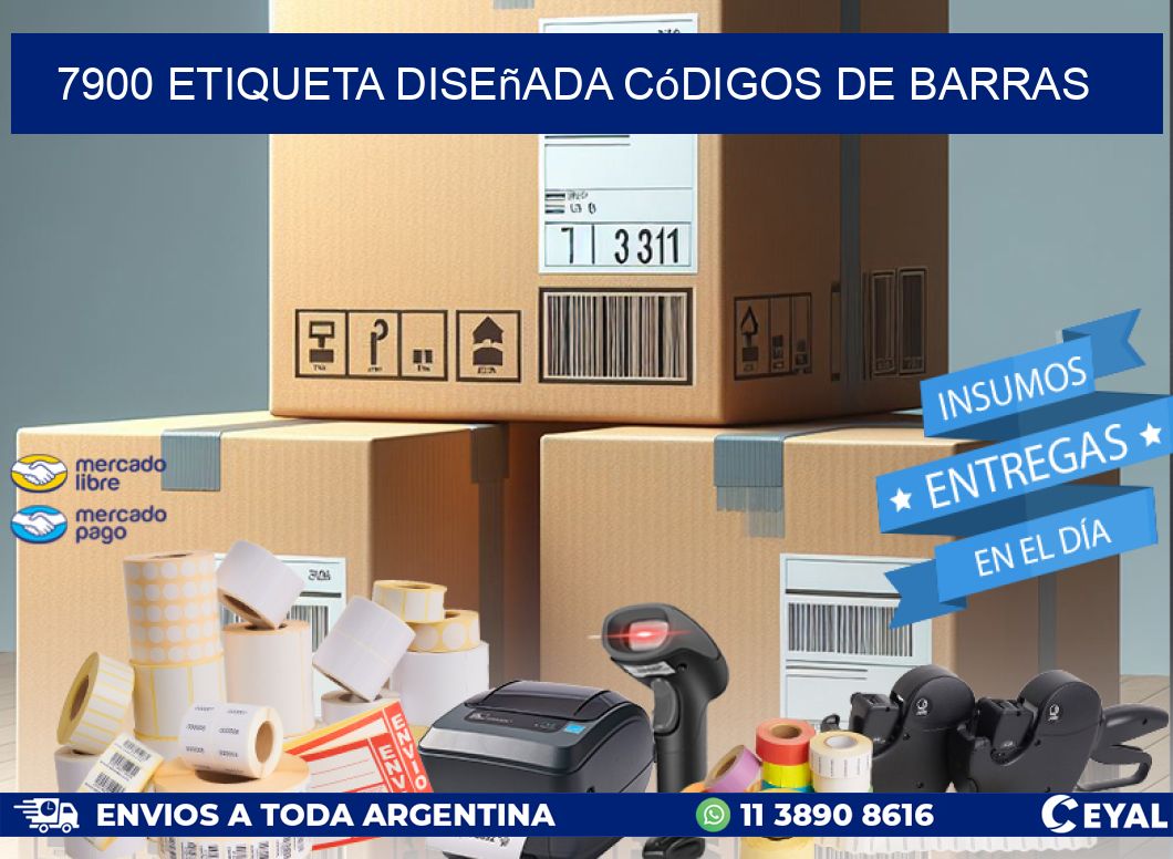 7900 etiqueta diseñada códigos de barras