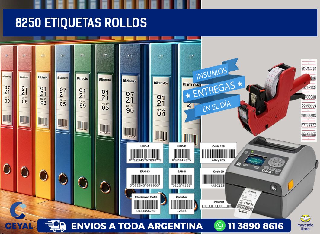 8250 etiquetas rollos