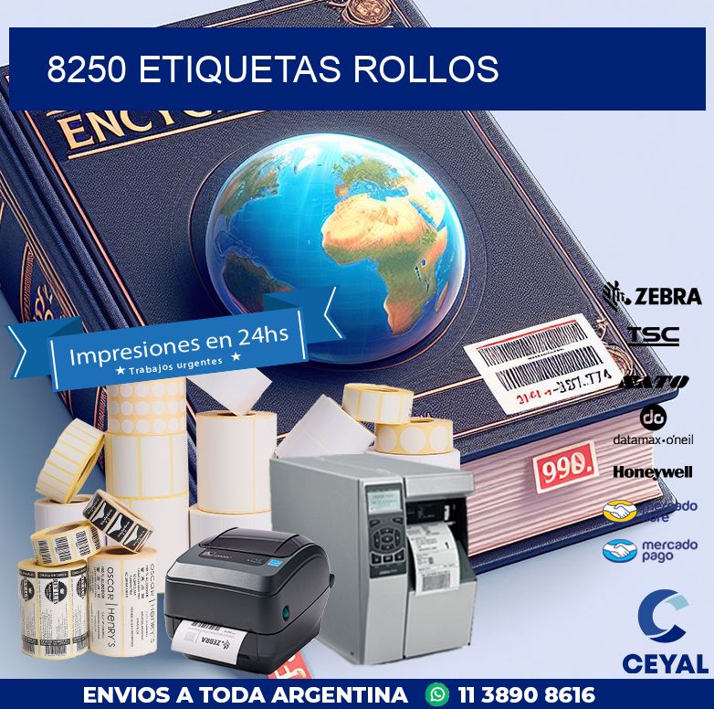 8250 etiquetas rollos