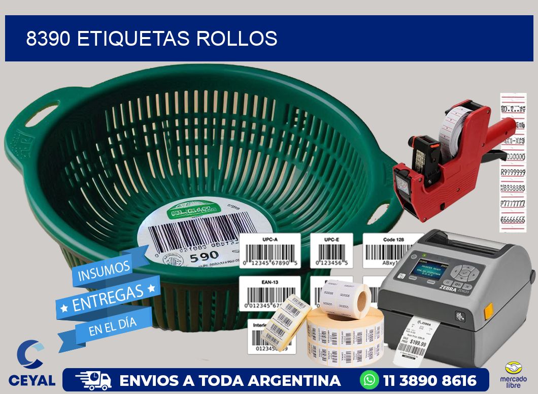8390 etiquetas rollos