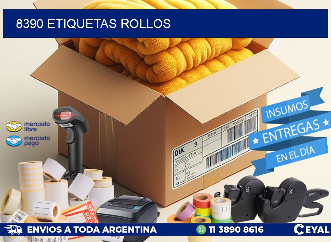 8390 etiquetas rollos