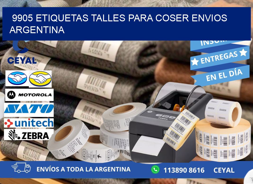 9905 ETIQUETAS TALLES PARA COSER ENVIOS ARGENTINA