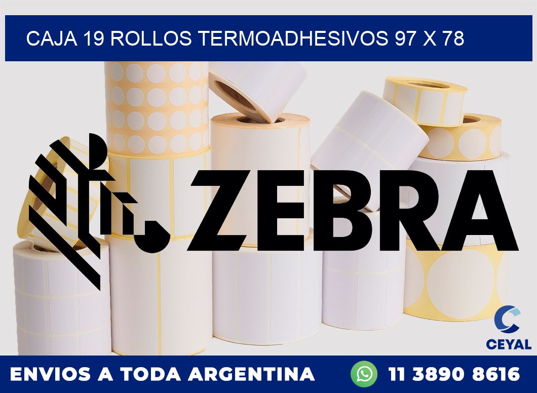 CAJA 19 ROLLOS TERMOADHESIVOS 97 x 78