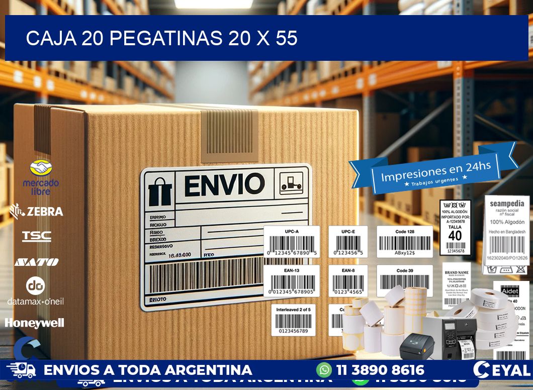CAJA 20 PEGATINAS 20 x 55