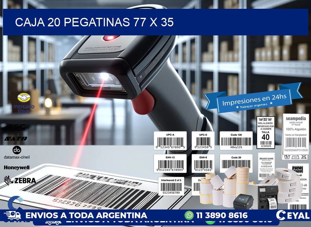 CAJA 20 PEGATINAS 77 x 35