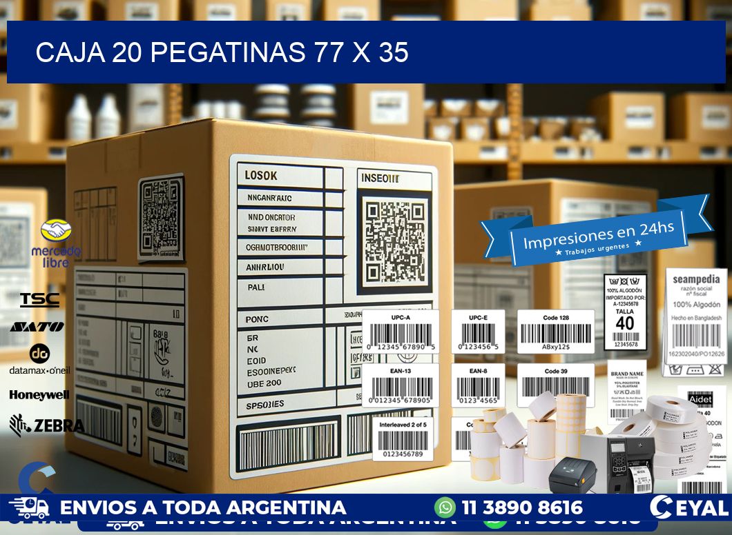 CAJA 20 PEGATINAS 77 x 35