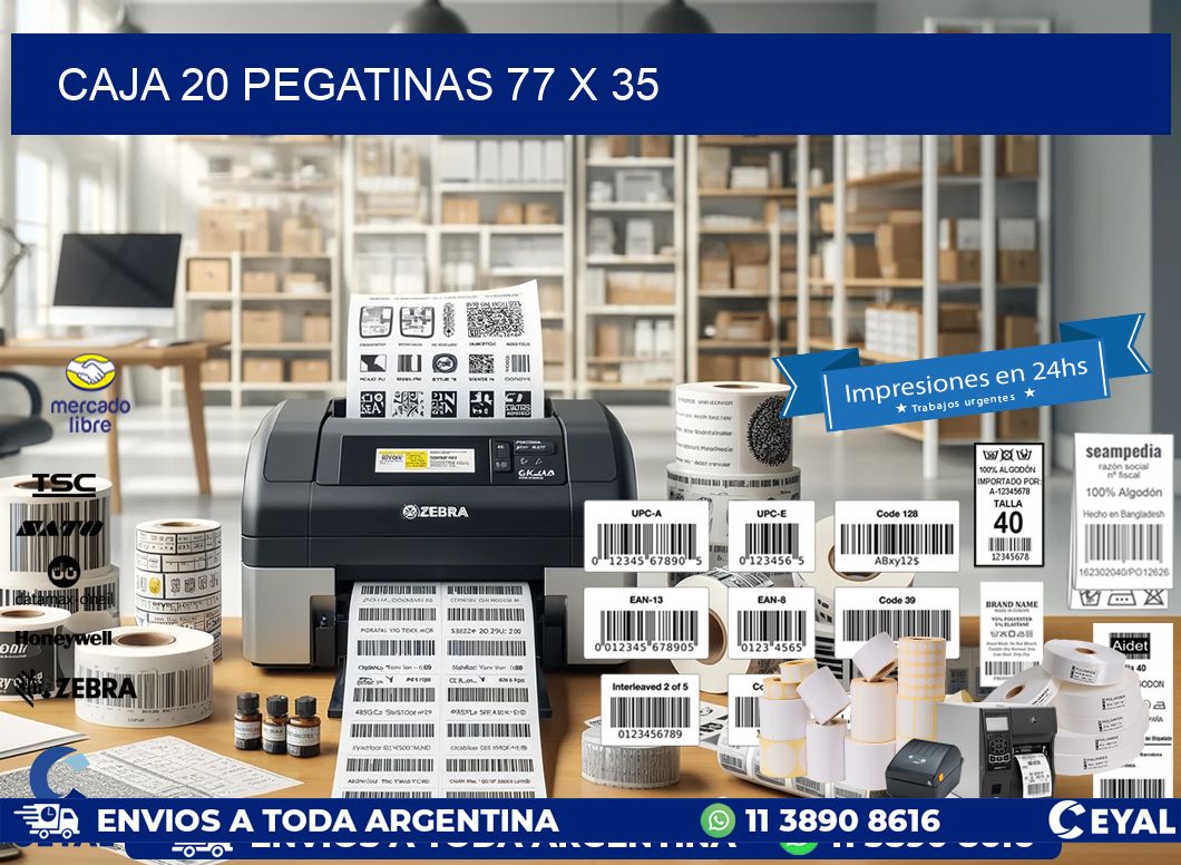 CAJA 20 PEGATINAS 77 x 35