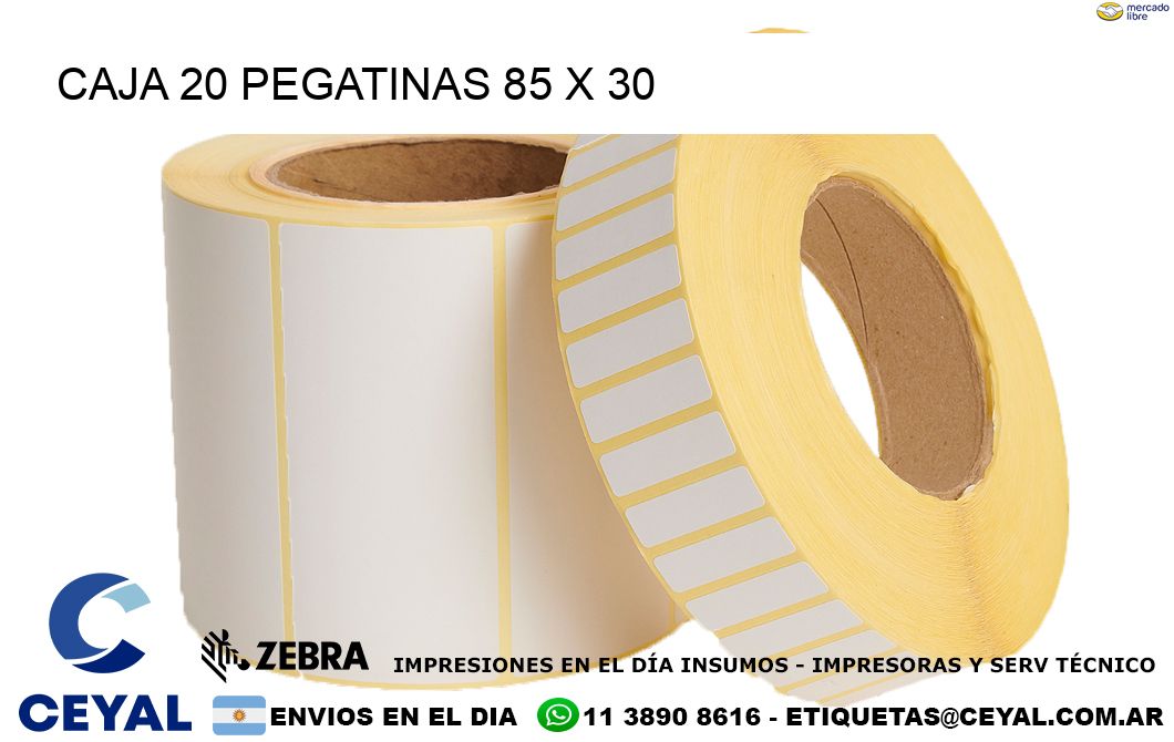 CAJA 20 PEGATINAS 85 x 30