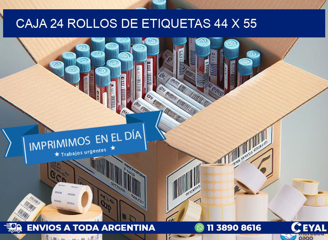 CAJA 24 ROLLOS DE ETIQUETAS 44 x 55
