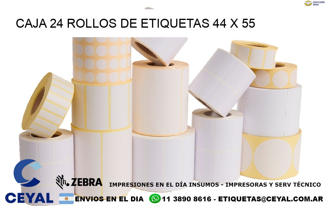 CAJA 24 ROLLOS DE ETIQUETAS 44 x 55