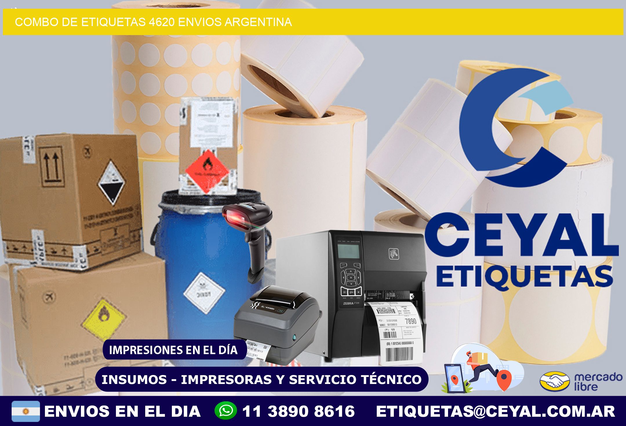 Combo de etiquetas 4620 ENVIOS ARGENTINA