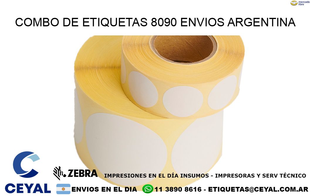 Combo de etiquetas 8090 ENVIOS ARGENTINA