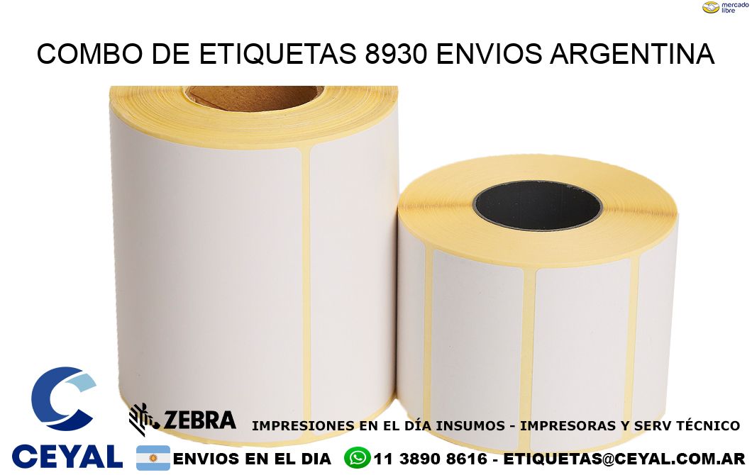 Combo de etiquetas 8930 ENVIOS ARGENTINA