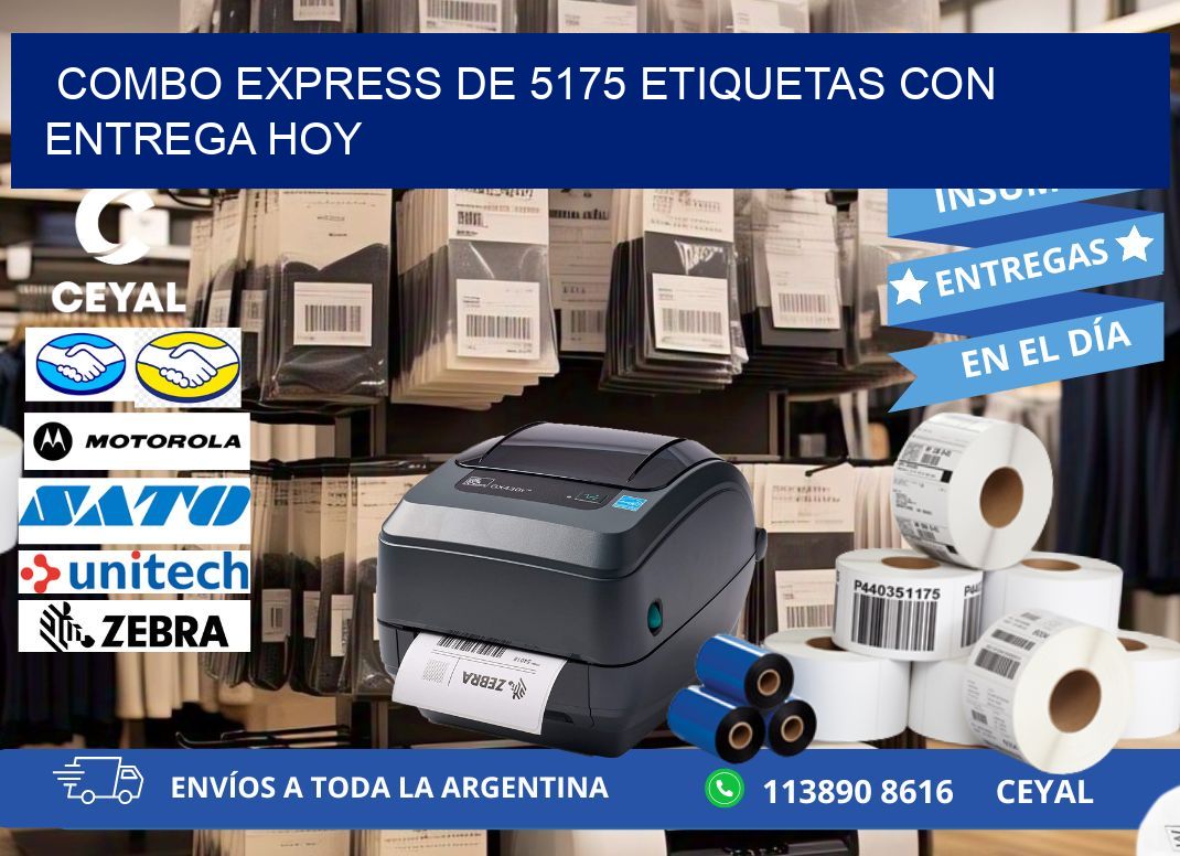 Combo express de 5175 etiquetas con entrega hoy