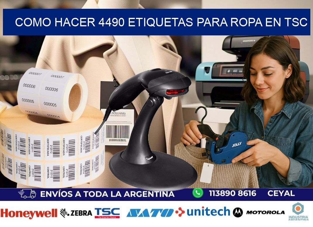Como hacer 4490 etiquetas para ropa en tsc