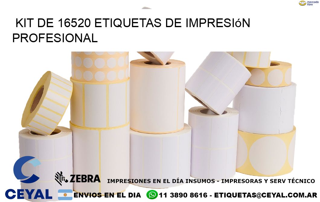 Kit de 16520 etiquetas de impresión profesional