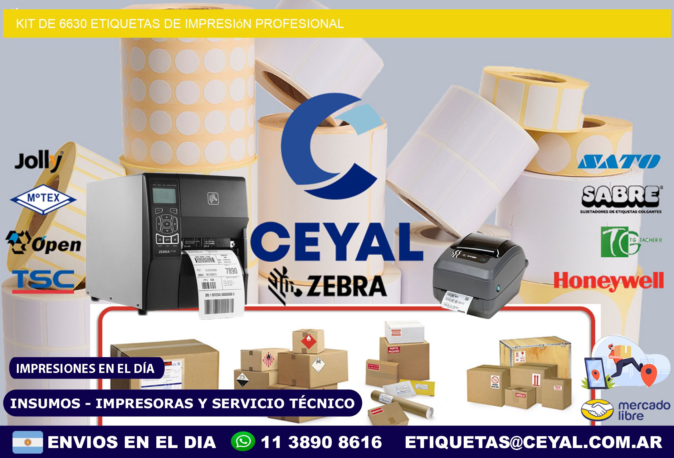 Kit de 6630 etiquetas de impresión profesional