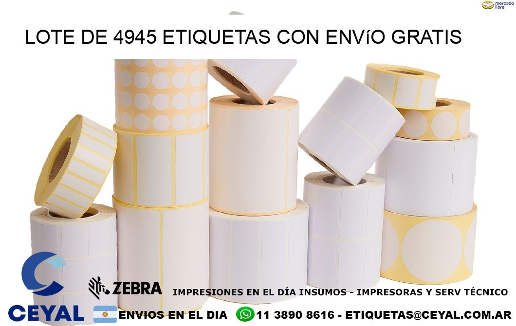 Lote de 4945 etiquetas con envío gratis