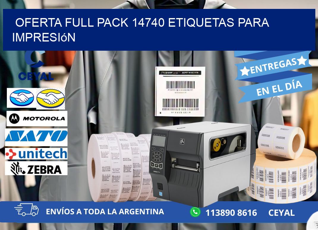 Oferta full pack 14740 etiquetas para impresión