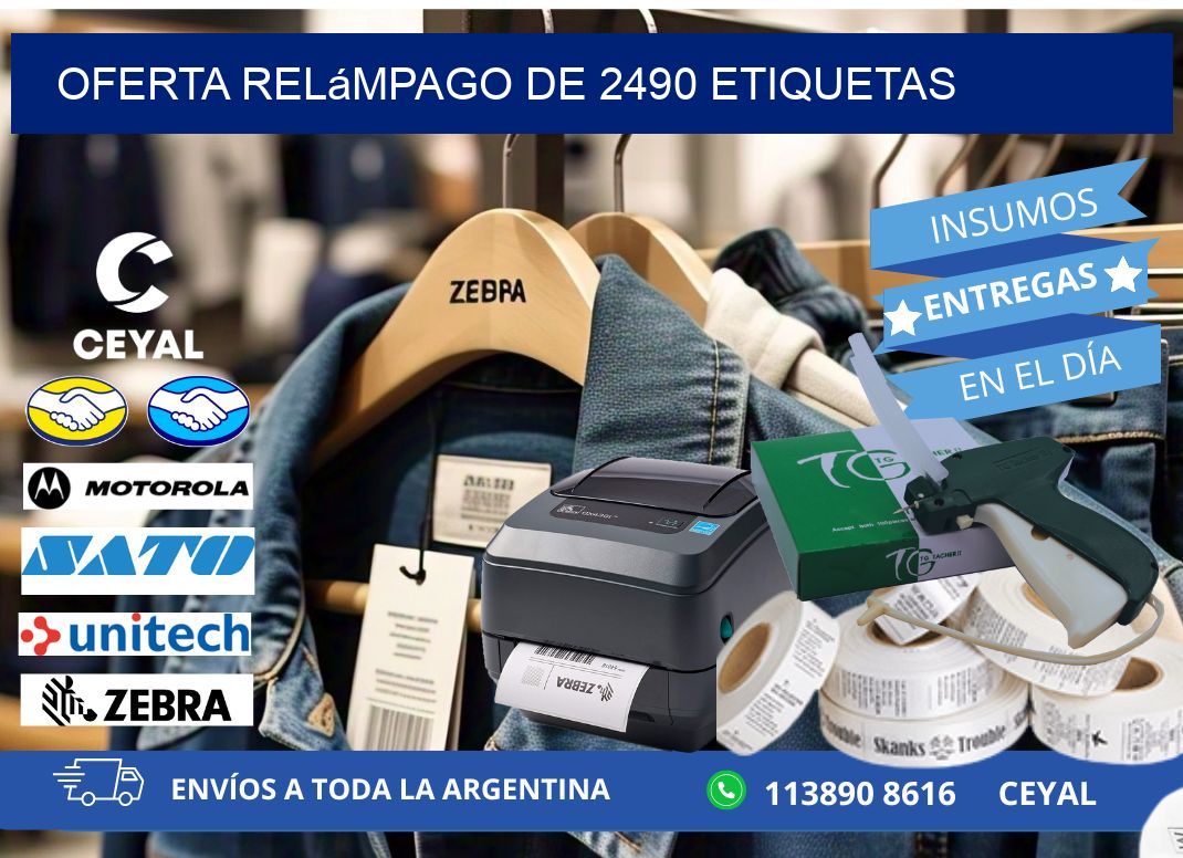 Oferta relámpago de 2490 etiquetas