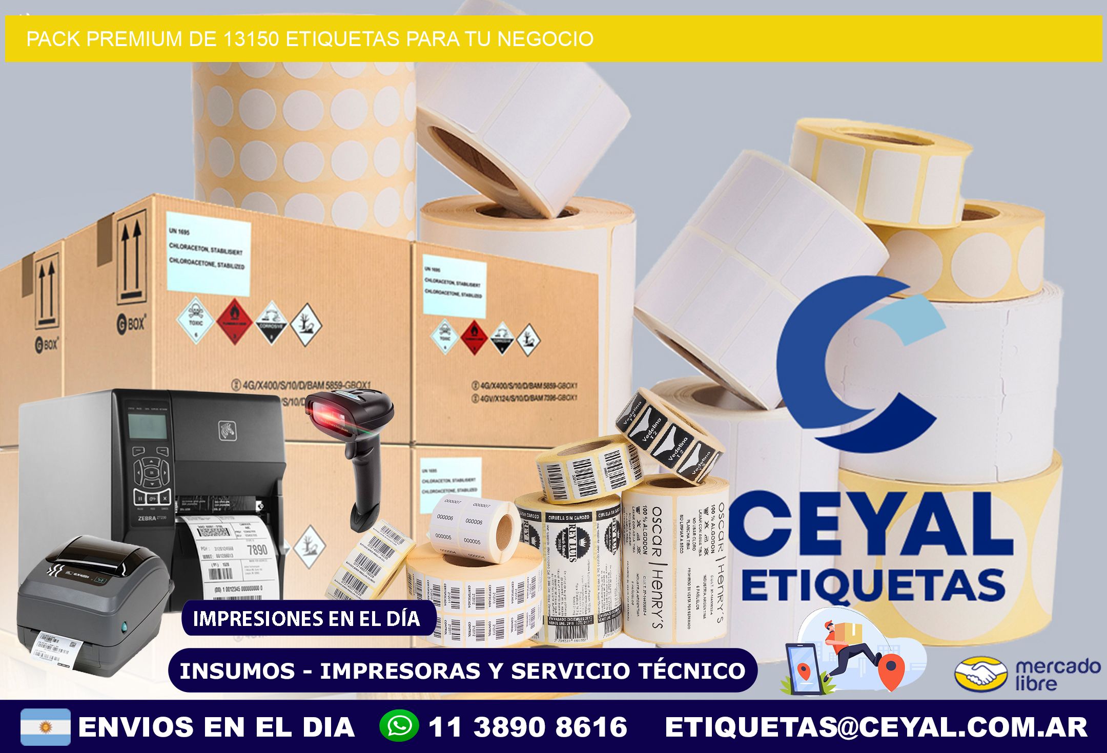 Pack premium de 13150 etiquetas para tu negocio