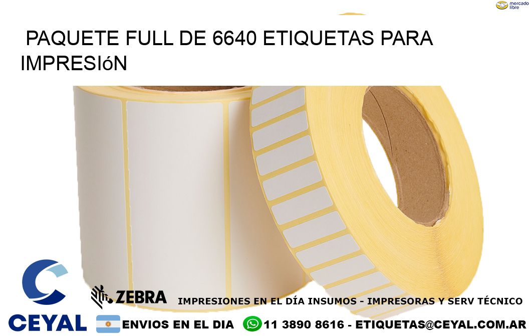 Paquete full de 6640 etiquetas para impresión