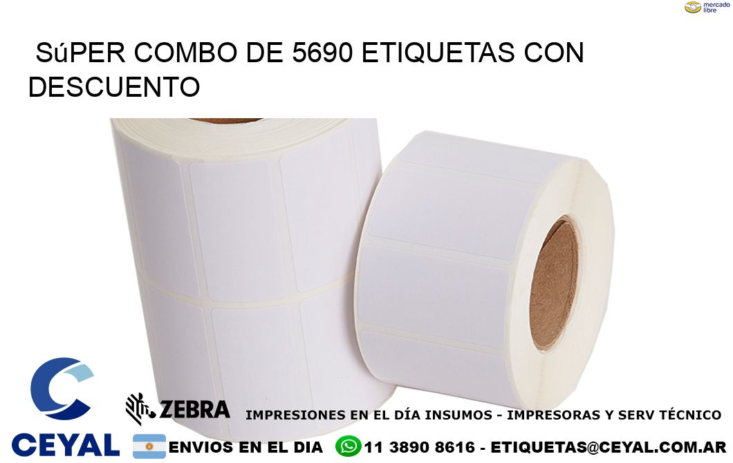 Súper combo de 5690 etiquetas con descuento