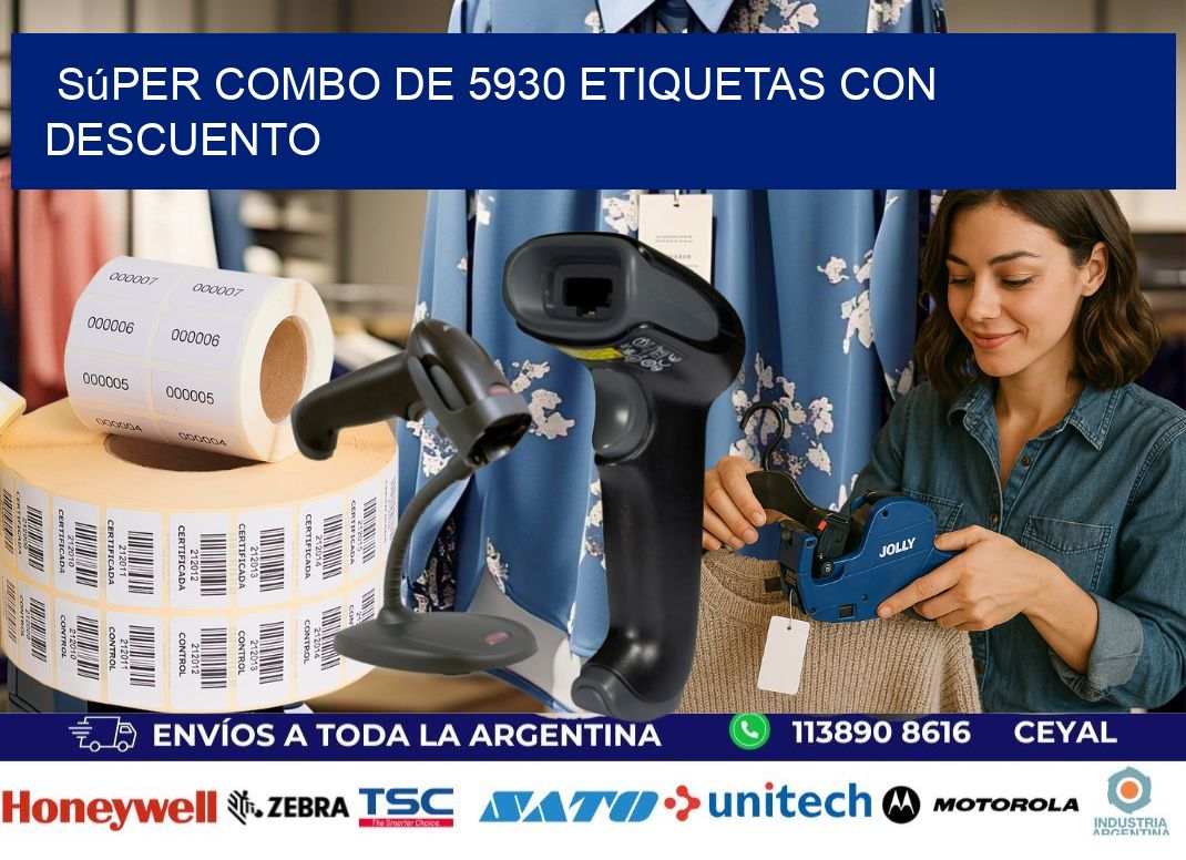 Súper combo de 5930 etiquetas con descuento