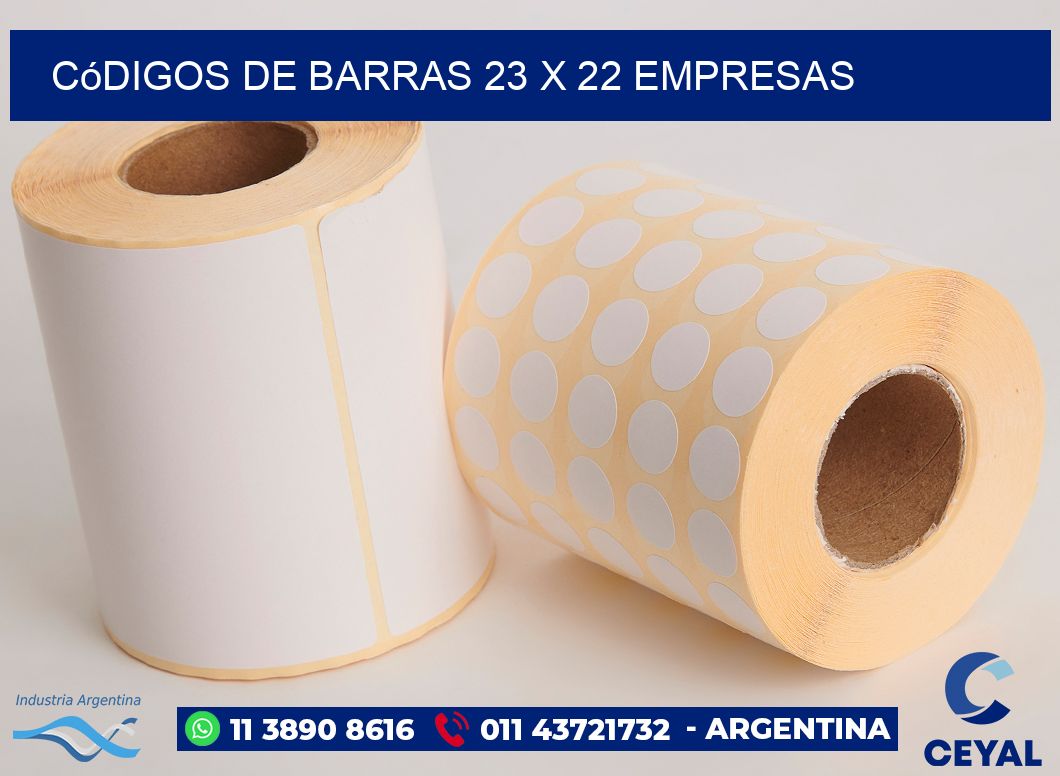 Códigos de Barras 23 x 22 empresas