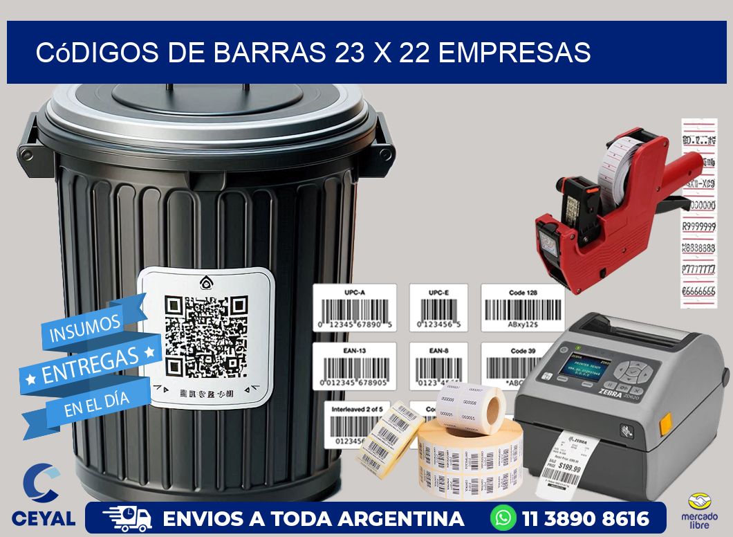 Códigos de Barras 23 x 22 empresas