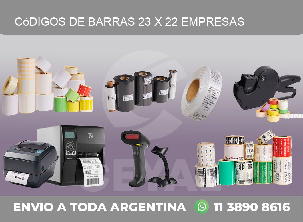 Códigos de Barras 23 x 22 empresas